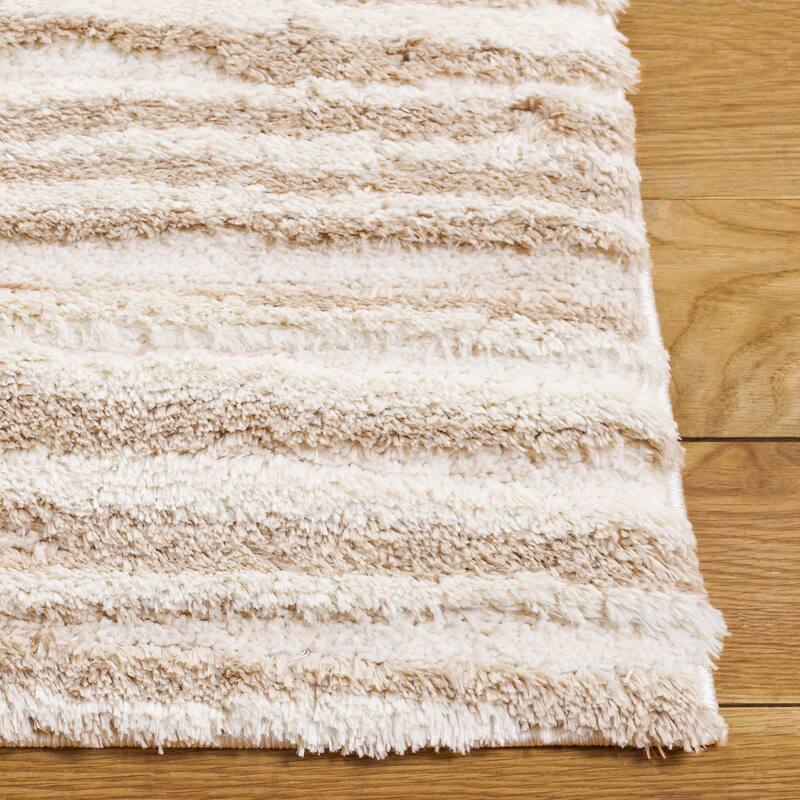 SAFAVIEH Seattle Thorun Shag Modern Striped 1-inch Thick Rug