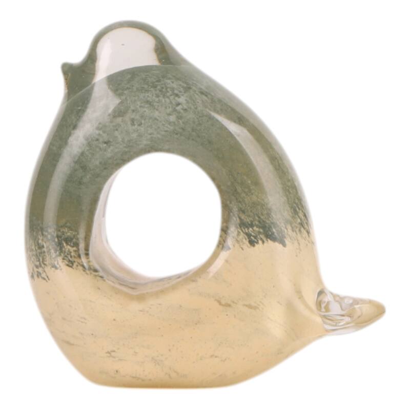 Artistic Glass Bird Statue with Hollow Center - Green