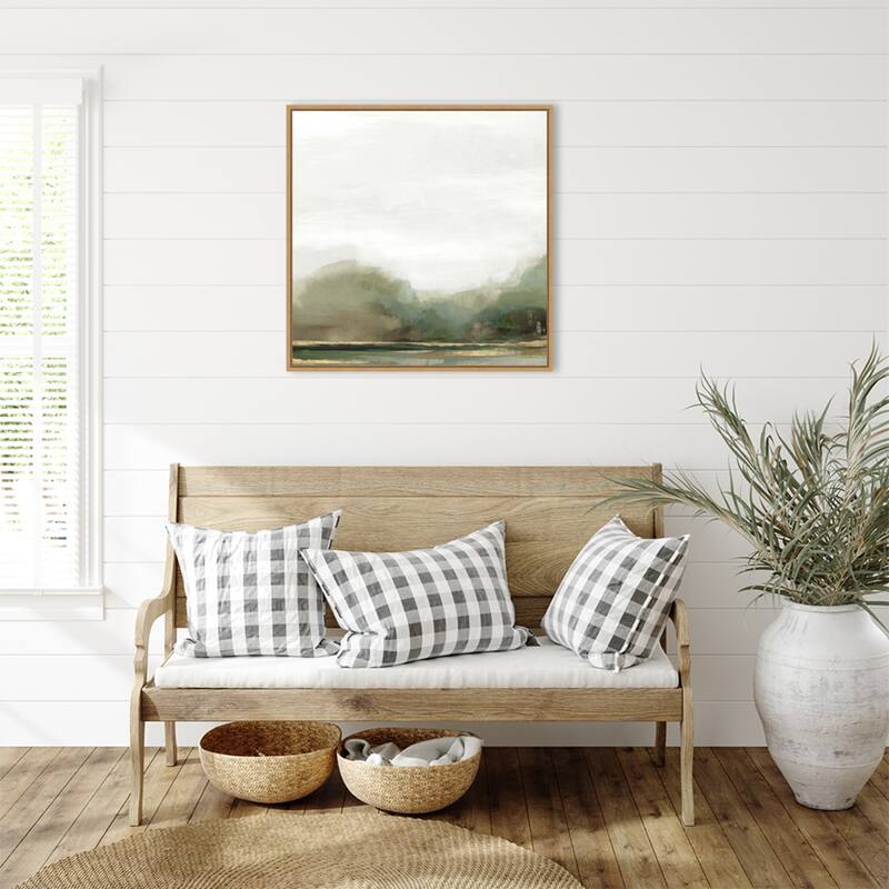 Misty Landscape at Dawn by PI Studio Framed Canvas Wall Art Print