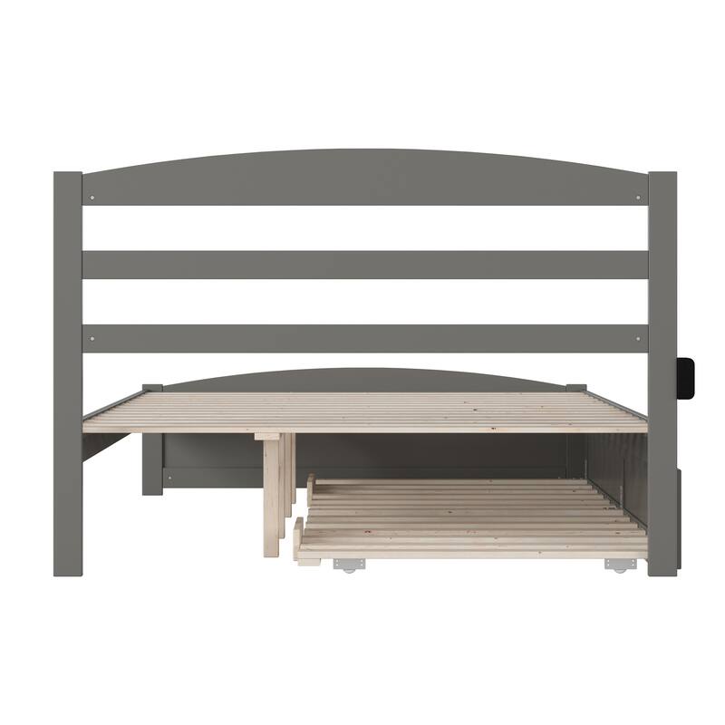 Warren Solid Wood Platform Bed with Footboard and Twin XL Trundle
