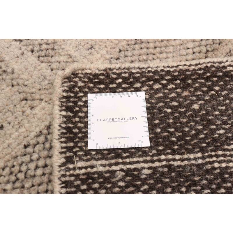 ECARPETGALLERY Hand-knotted Tangier Taupe Wool Rug - 5'2 x 7'11