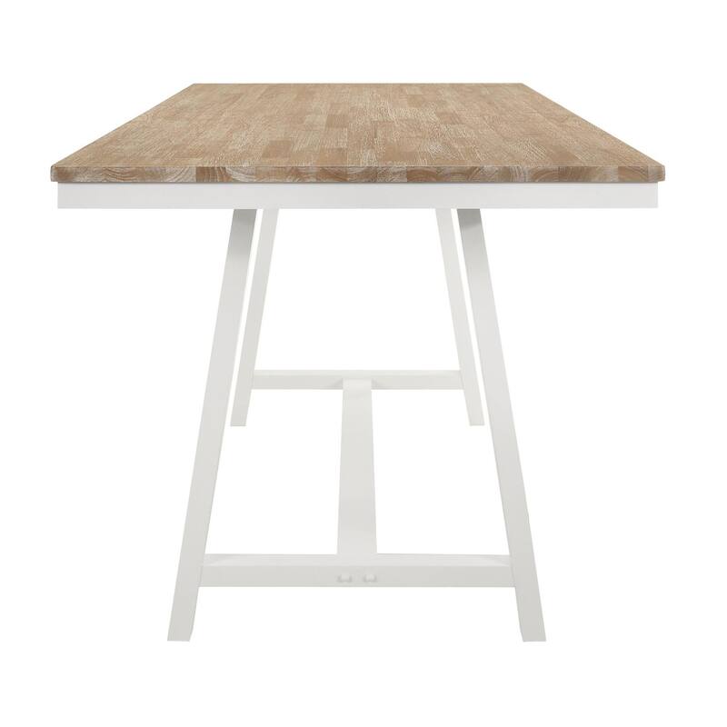 Prager Brown and White Rectangular Counter Height Dining Table