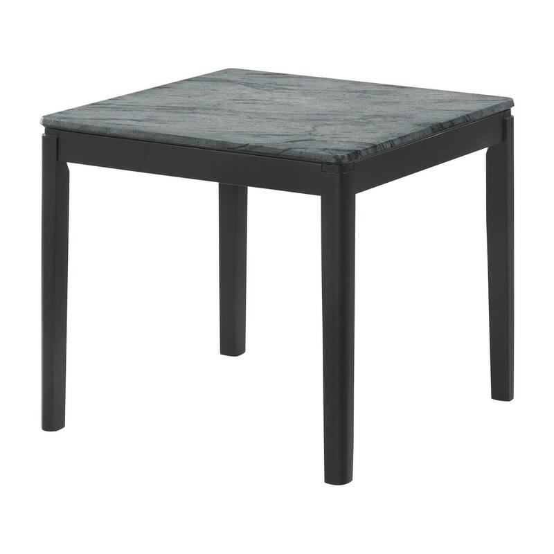 23.5 in. Black and Gray Square Faux Marble End Table, Sturdy Build End Side Table for Living Rooms