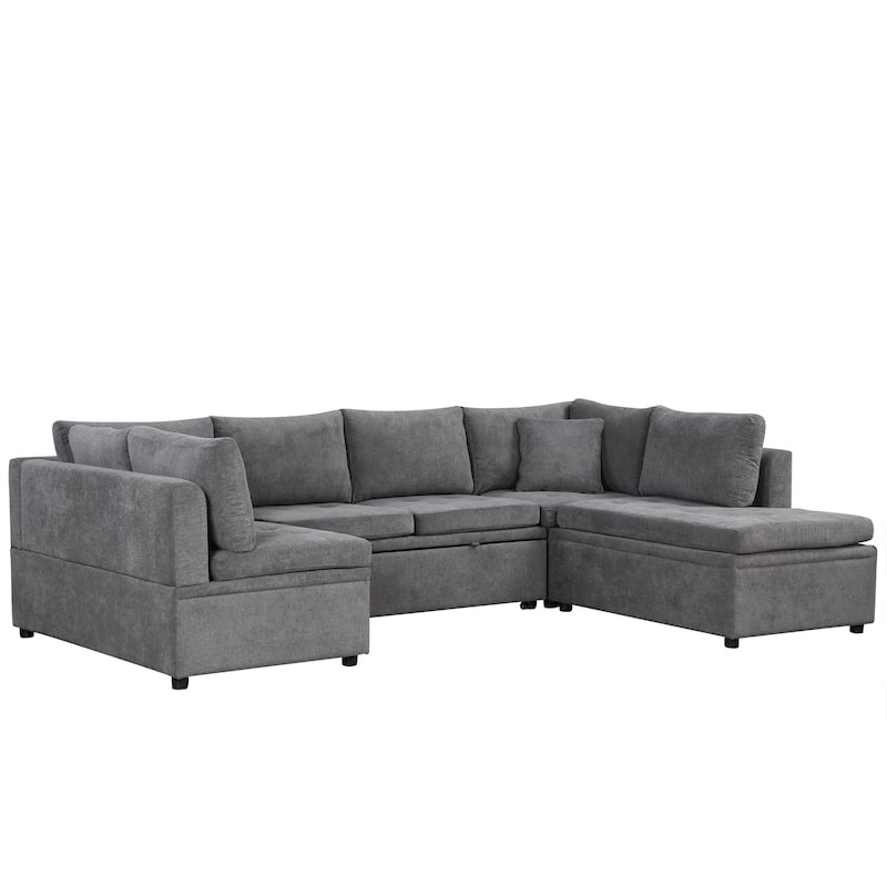117" U-Shaped Oversized 6-Seater Sofa with Chaise