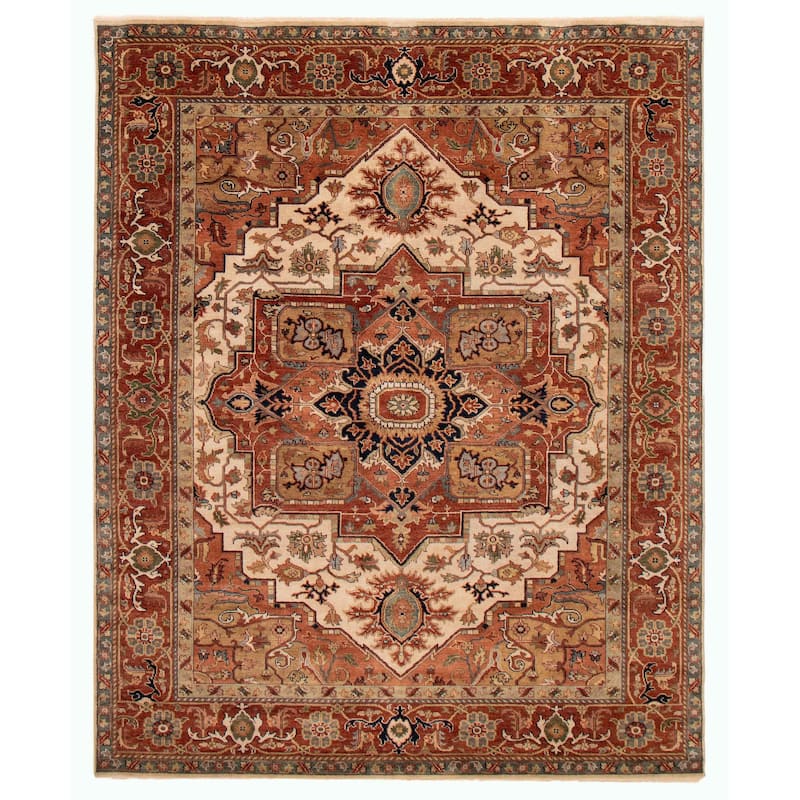 ECARPETGALLERY Hand-knotted Jules Sultane Ivory Wool Rug - 7'11 x 9'10 - Ivory - 7'11 x 9'10
