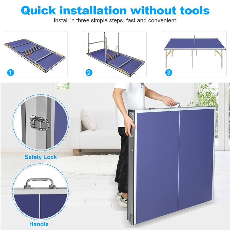 Portable, Foldable Table Tennis Kit for Indoor & Outdoor Use by MDF