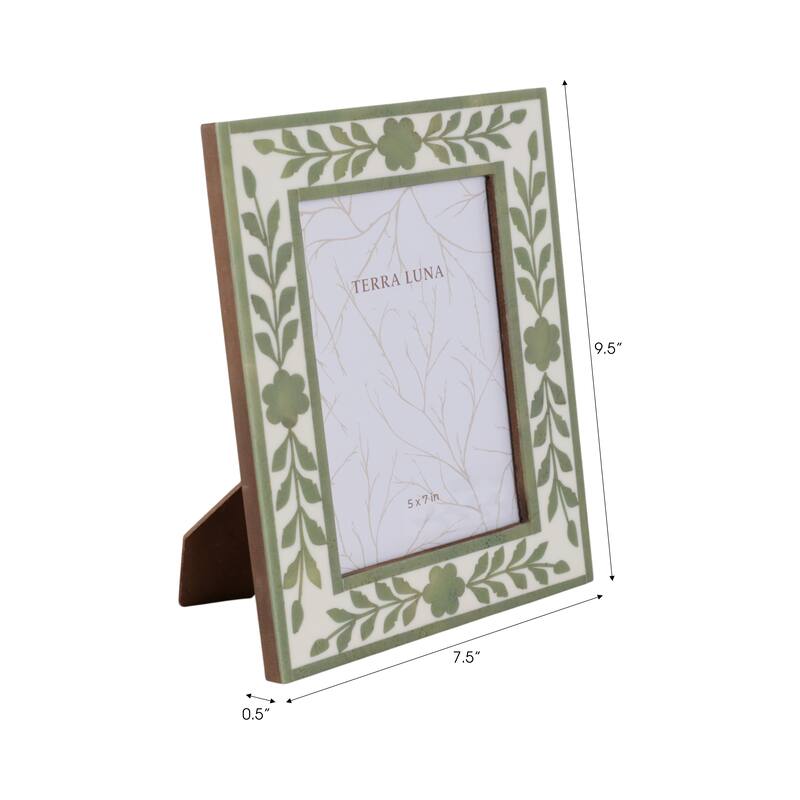 Wood Glass Decorative Photo Frame Handcrafted Boho for Home Display