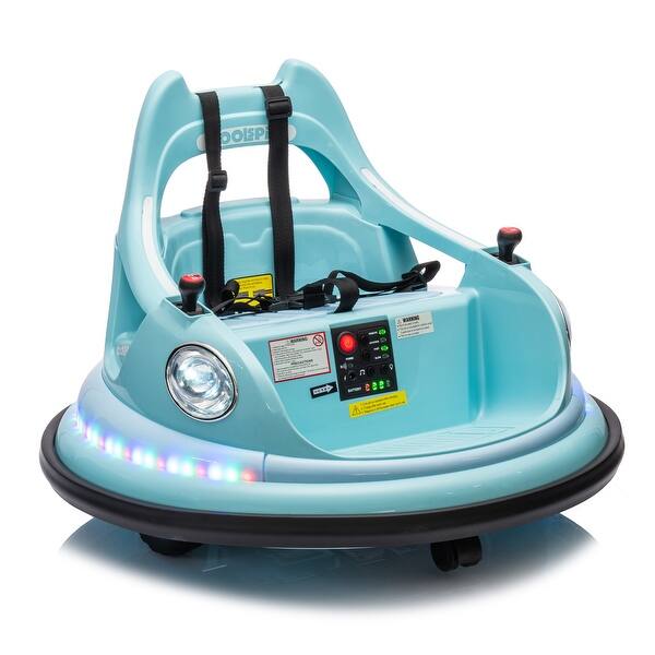 slide 2 of 60, 12V ride on bumper car for kids,electric car for kids,1.5-5 Years Old,W/Remote Control, LED Lights Blue