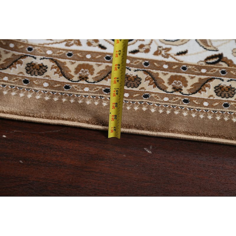 Traditional Brown Floral Oriental Tabriz Area Rug Turkish Carpet