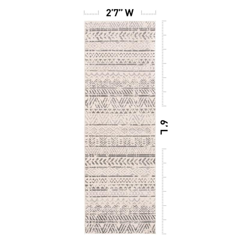 The Curated Nomad Midtown Geometric Distressed Bohemian Rug