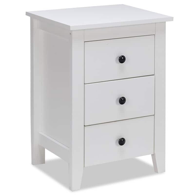 Costway 2PCS Nightstand End Beside Table Drawers Modern Storage