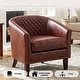 preview thumbnail 77 of 90, Axia Barrel PU Leather Accent Chair with Nailhead Trim