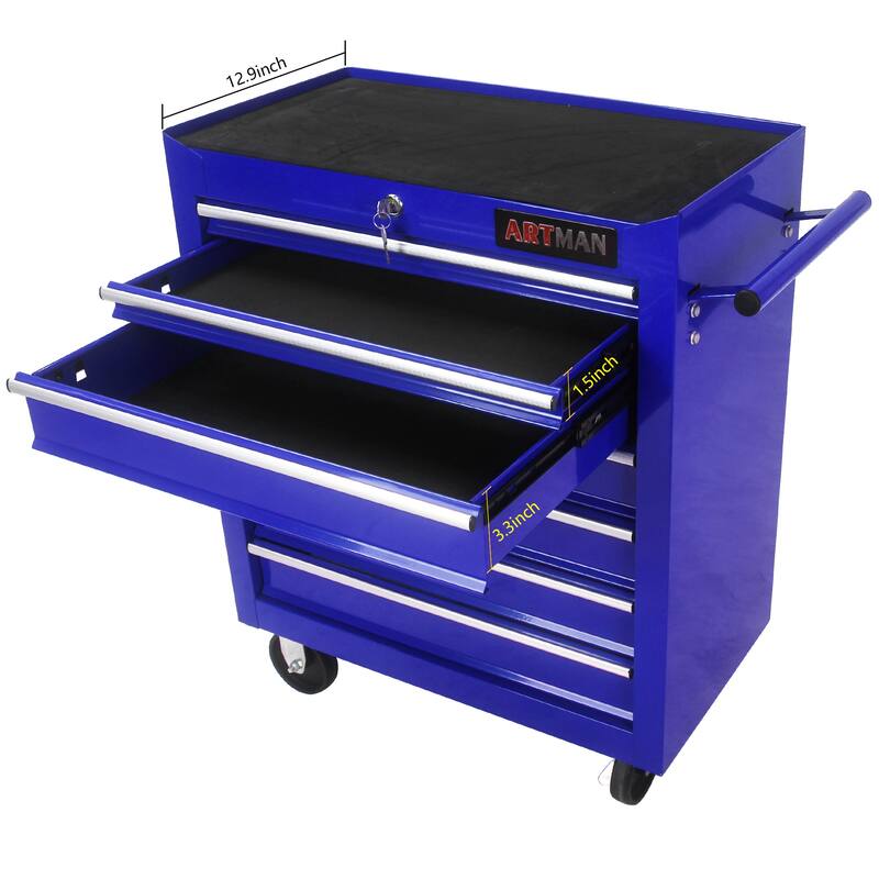 7 Drawers Multifunctional Tool Cart With Wheels, Workshop tool trolley