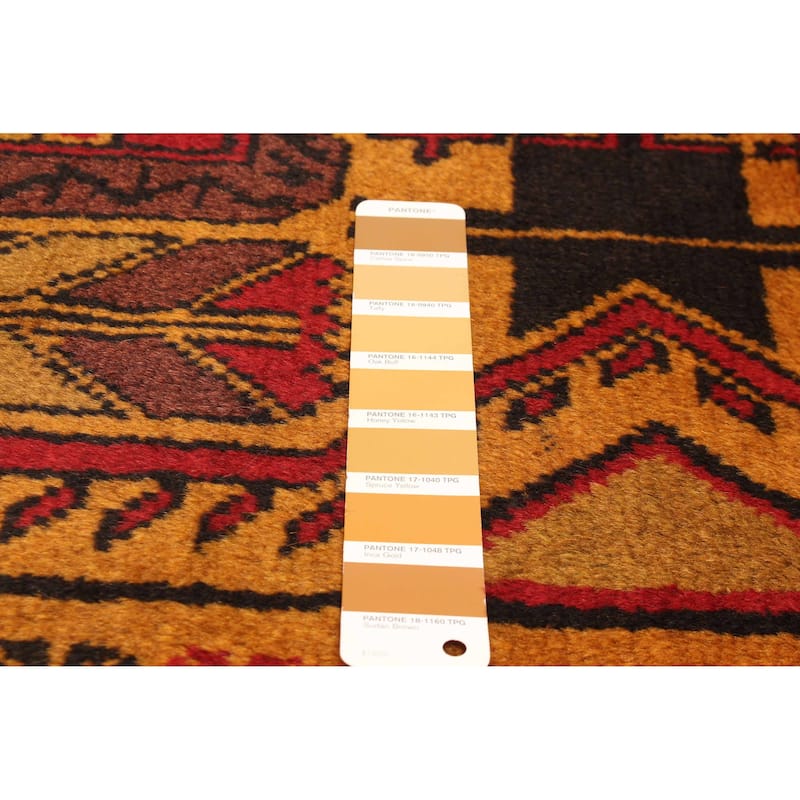 ECARPETGALLERY Hand-knotted Baluch Burnt Orange Wool Rug - 3'6 x 6'4