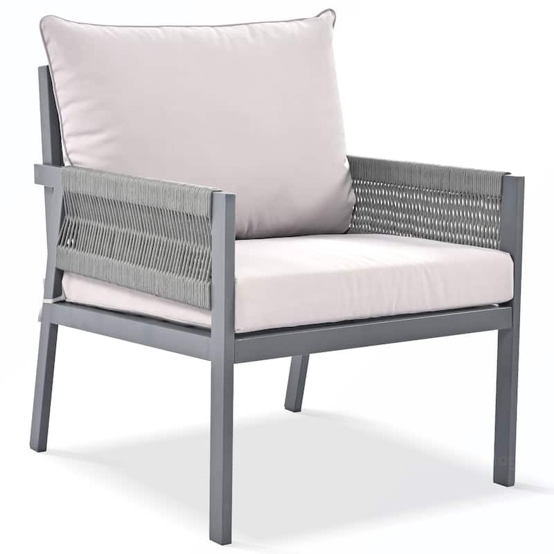4PCS Rope Patio Sofa Set with Thick Cushion