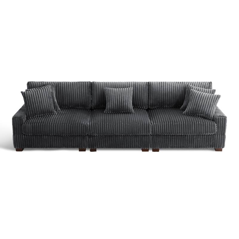 118.3" W Upholstered Sectional Modular Sofa with Pillows