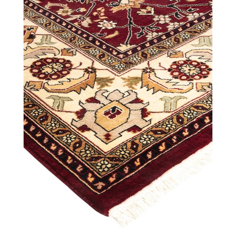 Overton Hand Knotted Wool Vintage Inspired Traditional Mogul Red Area Rug - 8' 2" x 10' 1"