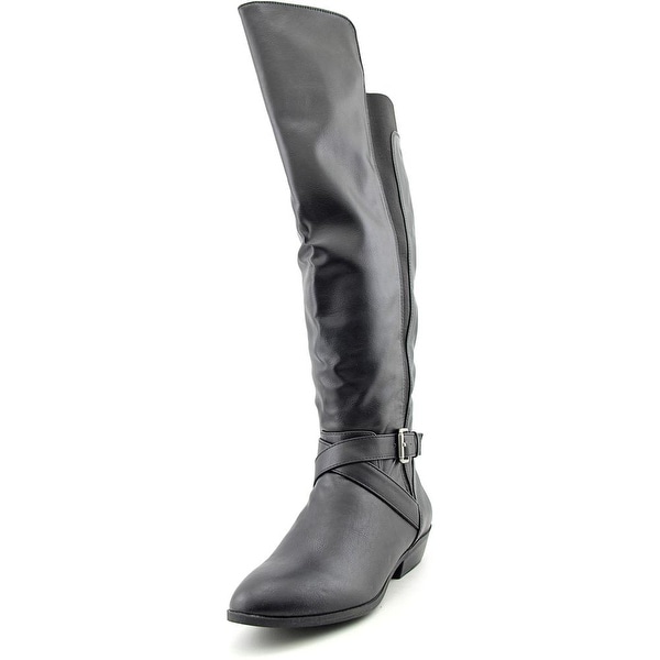 madden girl black knee high boots