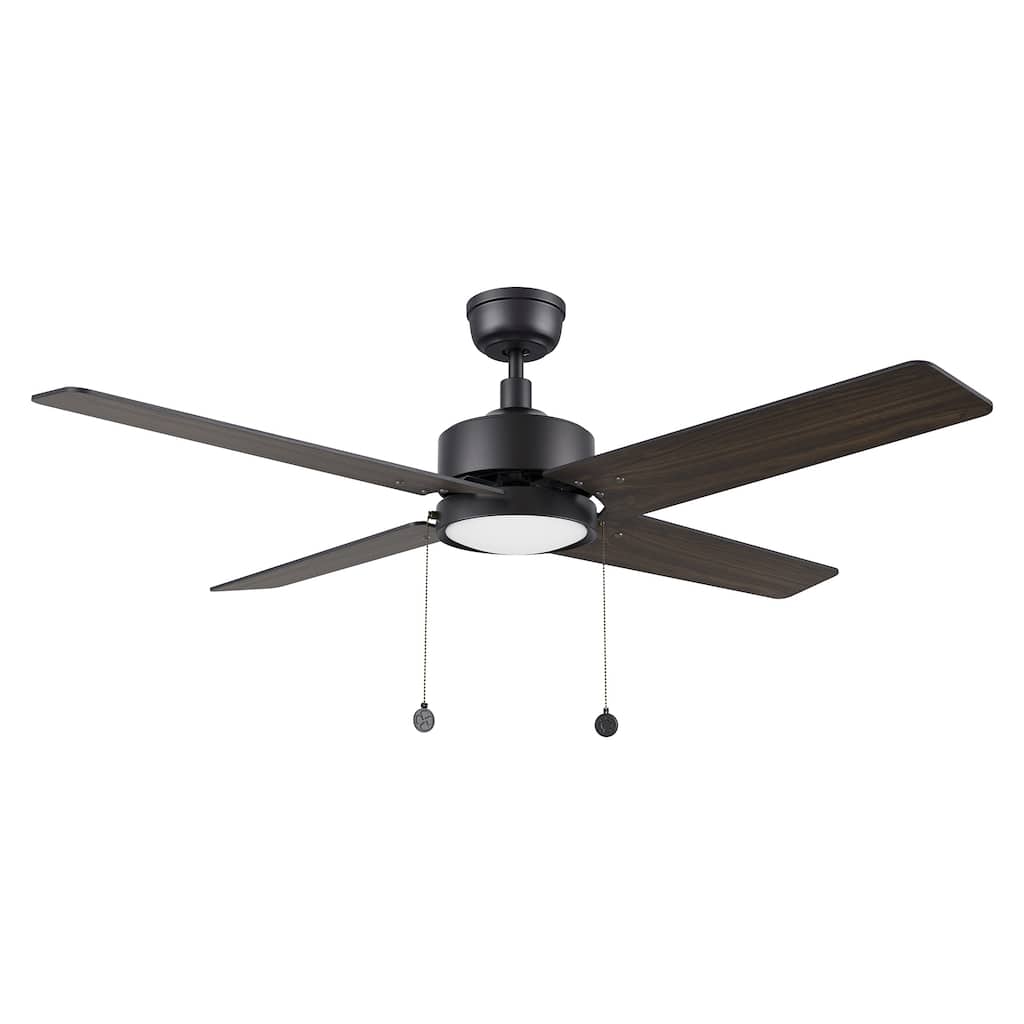 CARRO Aurora 52" 4-Blade Ceiling Fan with LED Light and Pull Chain-Downrod