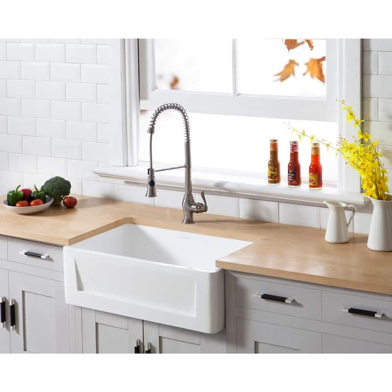 Kingston Brass Arcticstone 30" Farmhouse Single Basin Stone Composite