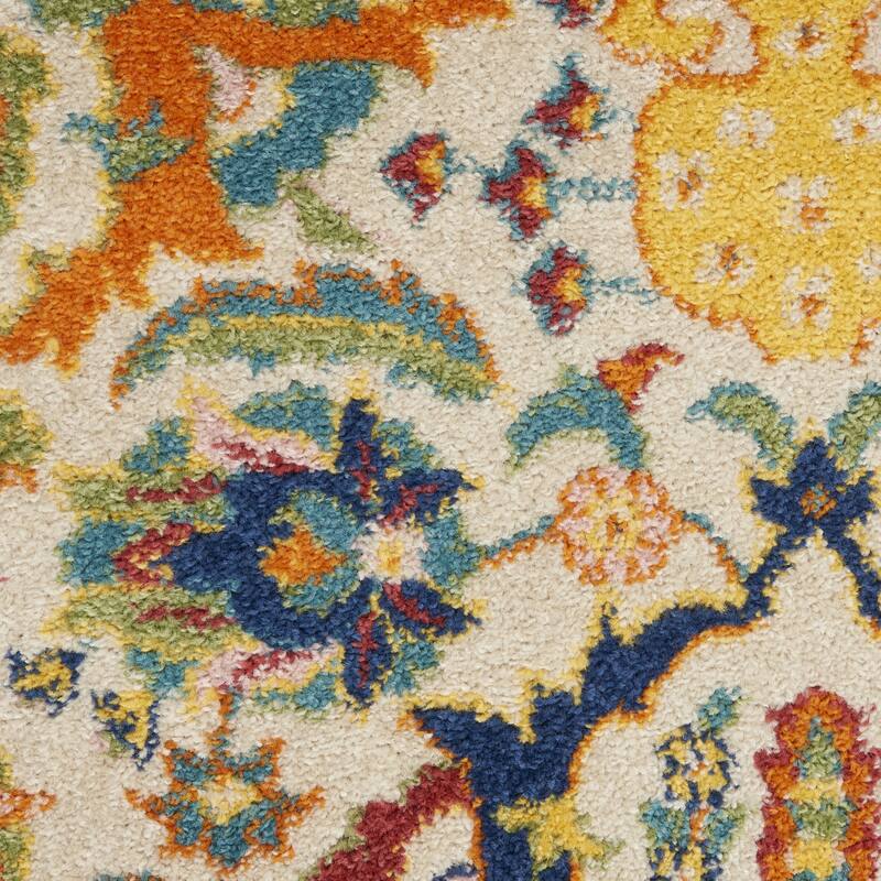 Power Loomed Floral Traditional Low Pile Area Rug - 72' X '24' X '0.25