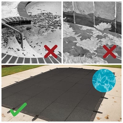 40' Jet Black Closing Deluxe Leaf Net Cover for In-Ground Pools