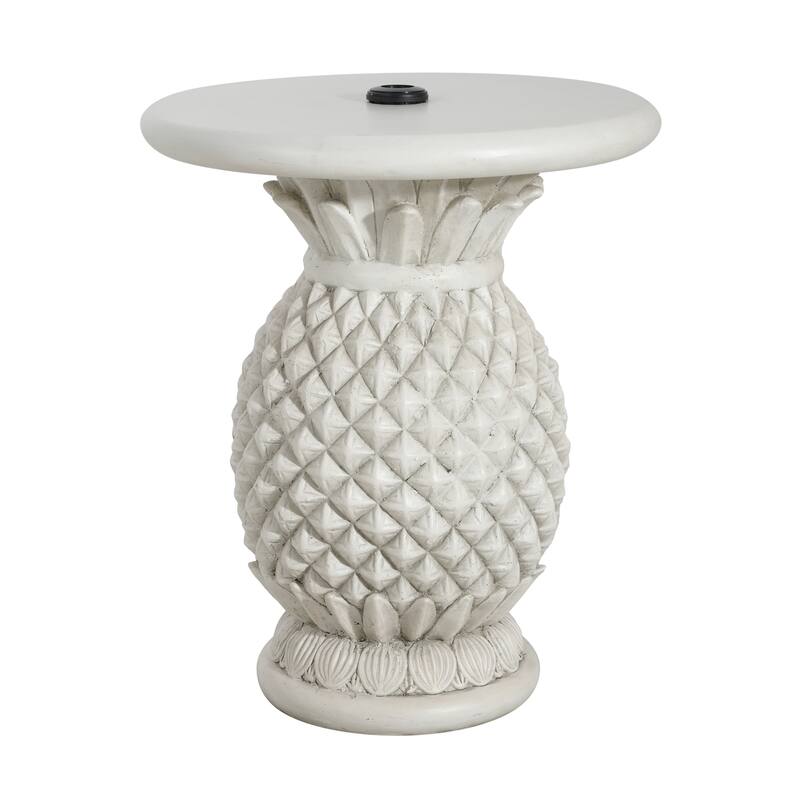 Christopher Knight Home - Lillian Classic Outdoor MGO Side Table Umbrella Base with Pineapple Design