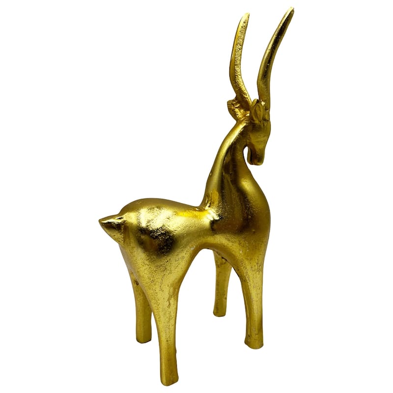 12 Inch Tall Decorative Handmade Aluminum Goat Sculpture - 6 x 3 x 12 in