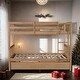 preview thumbnail 1 of 9, Stylish Full Over Full Rubber Wood Bunk Bed with Trundle, Ladder and Guardrails, Convertible to 2 Full Size Beds, White Oak White Oak