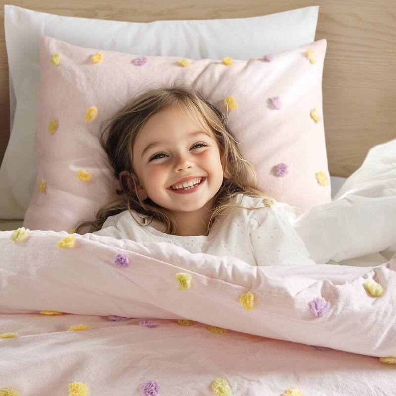 GDF Studio - Pom Pom Cotton Jacquard Comforter Set