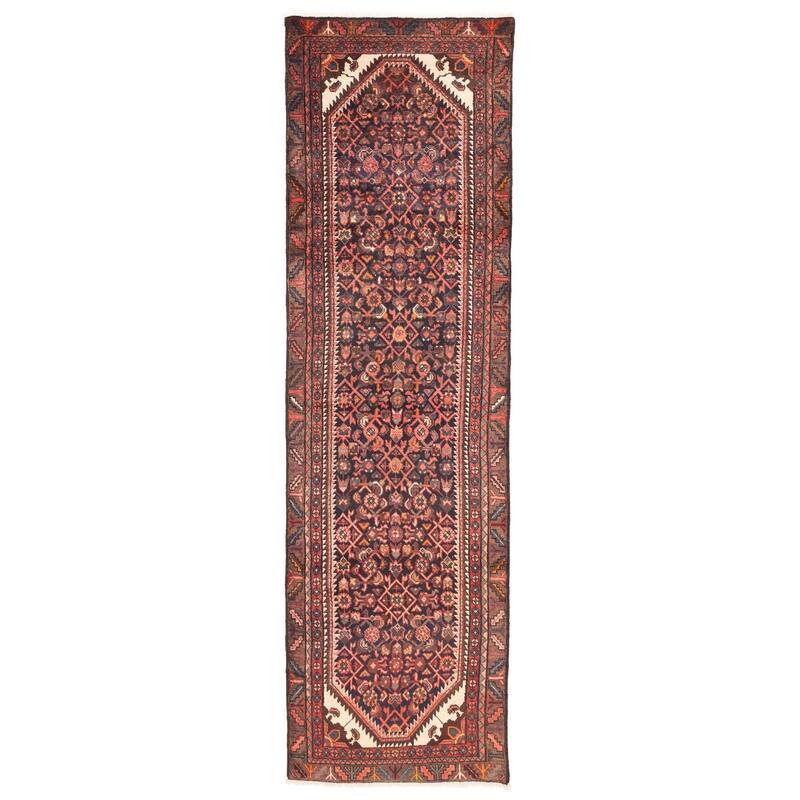 ECARPETGALLERY Hand-knotted Andelz Dark Navy Wool Rug - 2'11 x 10'1