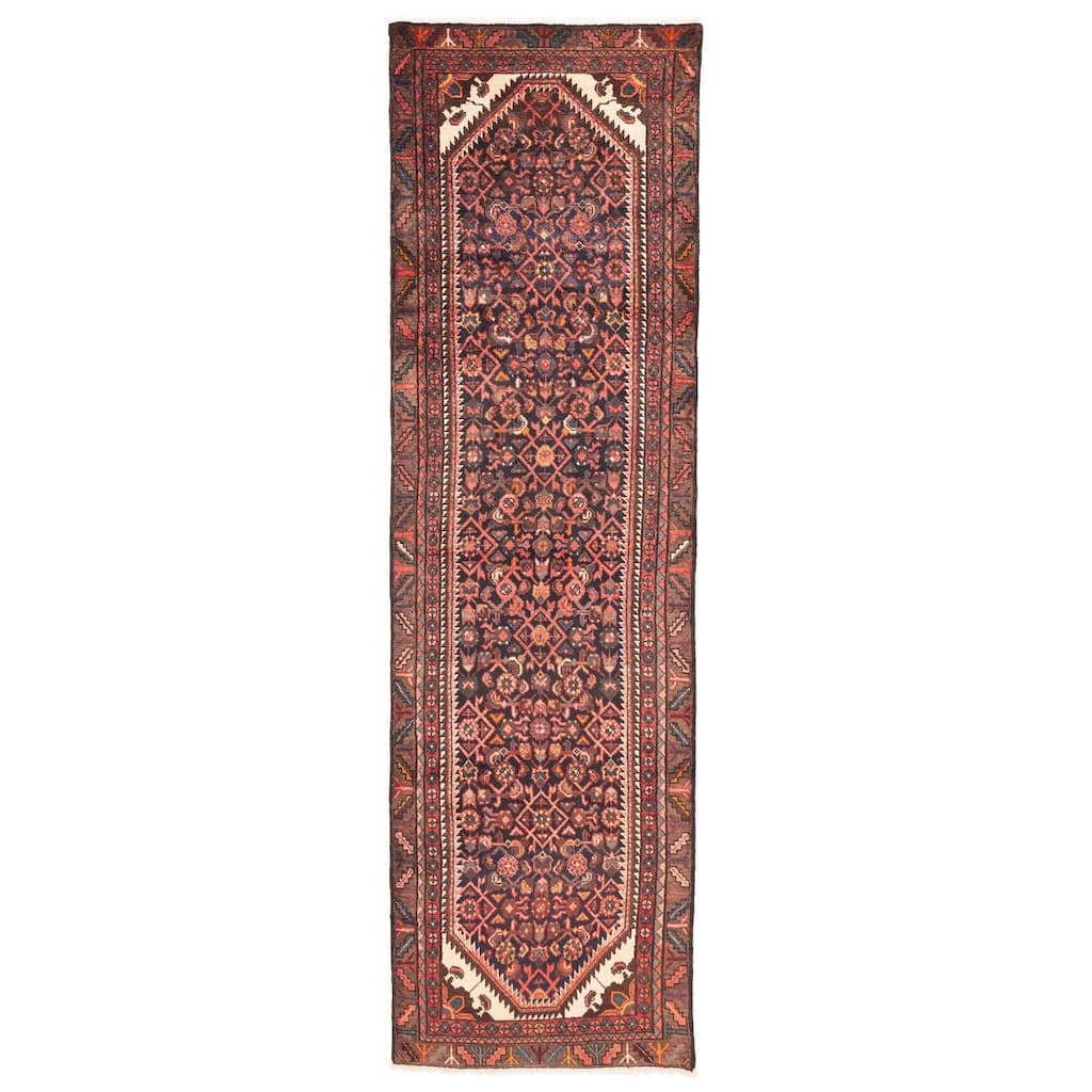 ECARPETGALLERY Hand-knotted Andelz Dark Navy Wool Rug - 2'11 x 10'1