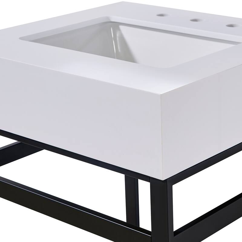 Altair Edolo Bathroom Vanity Countertop in Snow White Apron Finish Without Vanity