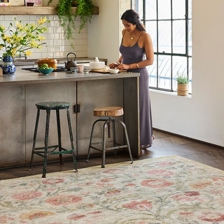 Padma Lakshmi Sufi Hand-Tufted Floral Motif Wool-Blend Rug