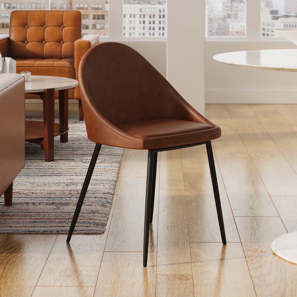 Marco Vegan Leather Chairs Black Legs (Set of 2)