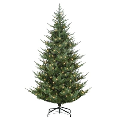 Puleo International 9 ft. Pre-Lit Hillside Spruce Artificial Tree