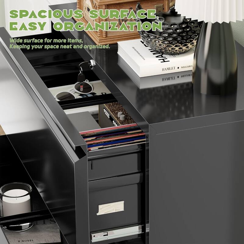4 Drawer Metal Lateral Filing Cabinet with Lock