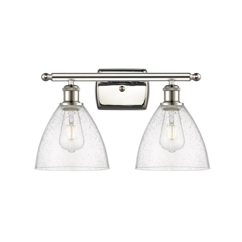 Innovations Lighting 516-2W-12-18 Bristol Vanity Bristol Glass 2 Light - Polished Nickel / Seedy