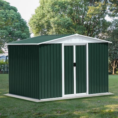 Outdoor Storage Garden Shed 8FTx6FT Apex Roof Green