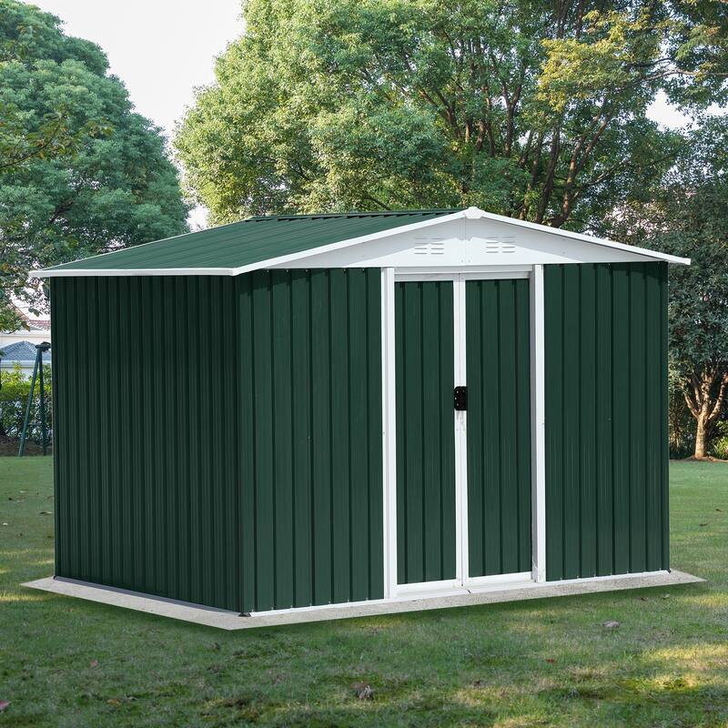 Rust-roof Steel Storage Shed with Waterproof Panels & Sliding Lockable Door Garden Shed Pet Shed Tool Shed
