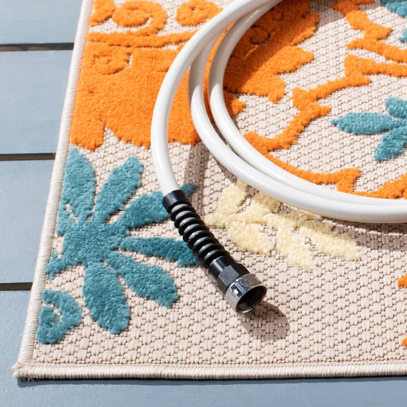 SAFAVIEH Cabana Micheline Indoor /Outdoor Waterproof Patio Floral Rug