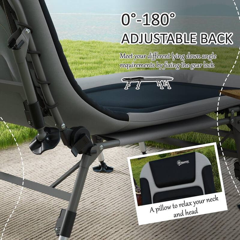Foldable and adjustable recliner with upholstery and headrest