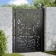 preview thumbnail 33 of 53, vidaXL Garden Gate Black 39.4x49.2" Steel Trace Design