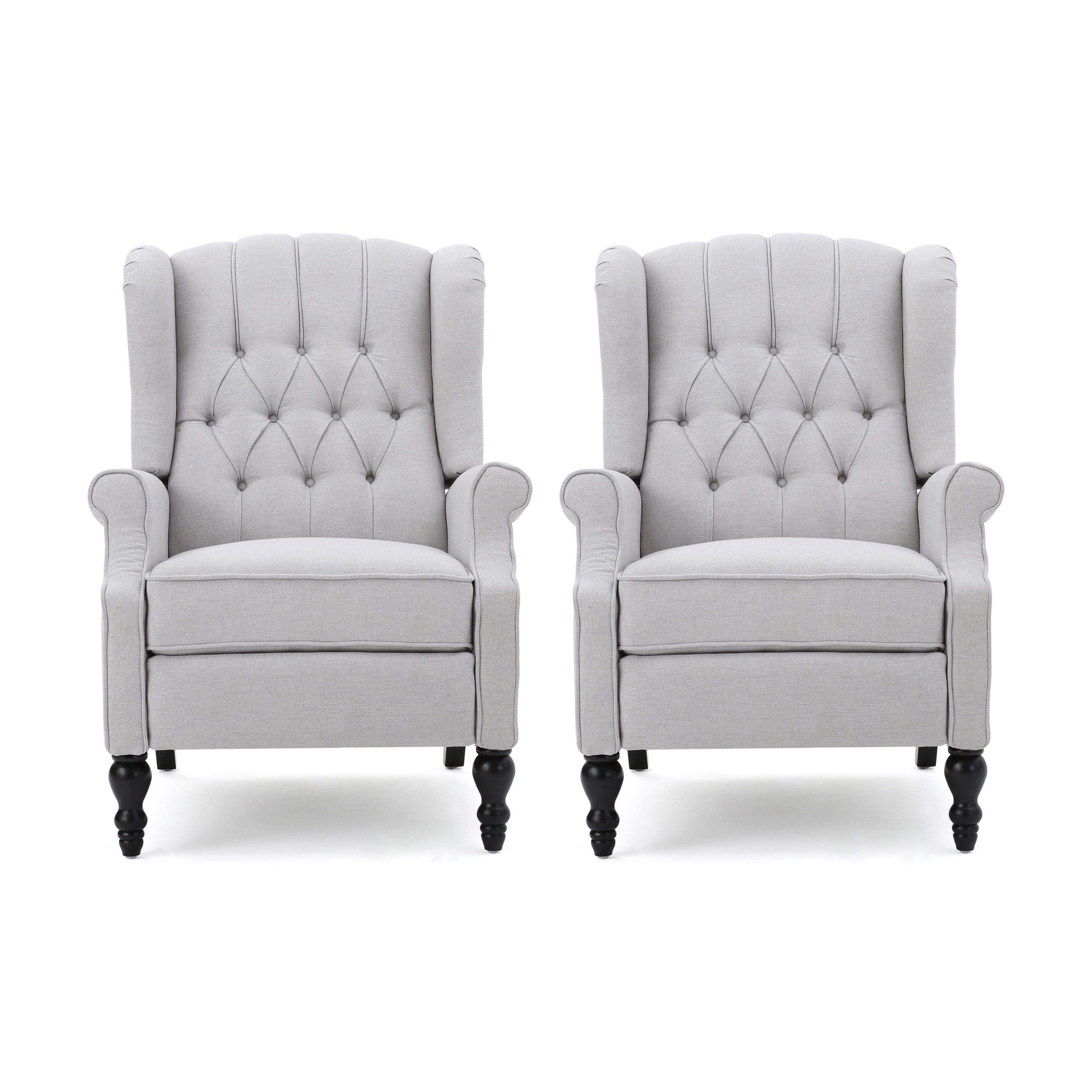grey tufted recliner