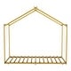 preview thumbnail 11 of 9, Gold Twin Size Metal House Platform Bed with Trundle, Roof for Kids, Boys and Girls