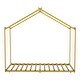 preview thumbnail 11 of 9, Gold Twin Size Metal House Platform Bed with Trundle and Roof