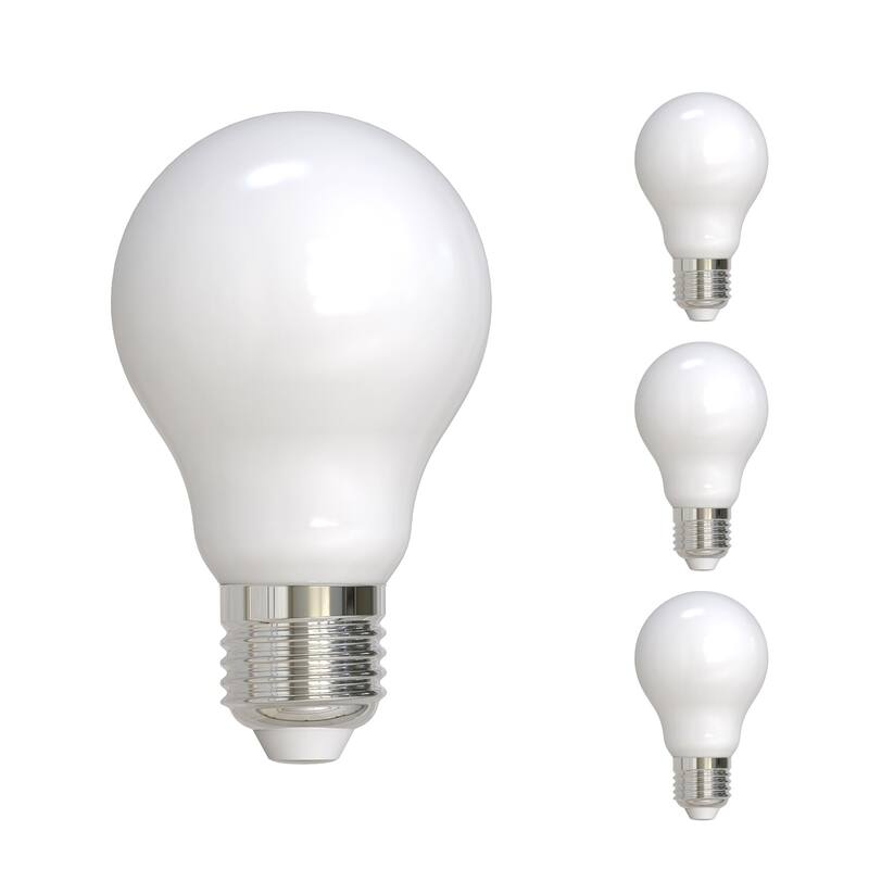 Bulbrite LED Filament Pack of (4) 14 Watt Dimmable A19 Light Bulb with Milky Glass Finish and Medium (E26) Base
