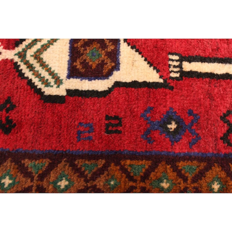 ECARPETGALLERY Hand-knotted Teimani Red Wool Rug - 2'9 x 5'0