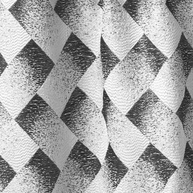 Violet Linen Princess Geometric Abstract Herringbone Blocks, 60" x 15", Straight, Rod Pocket Curtain Valance