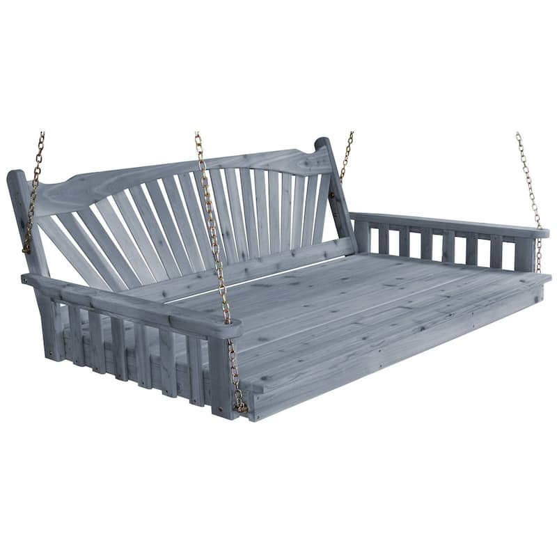 Pine 6' Fanback Swingbed - Gray Stain